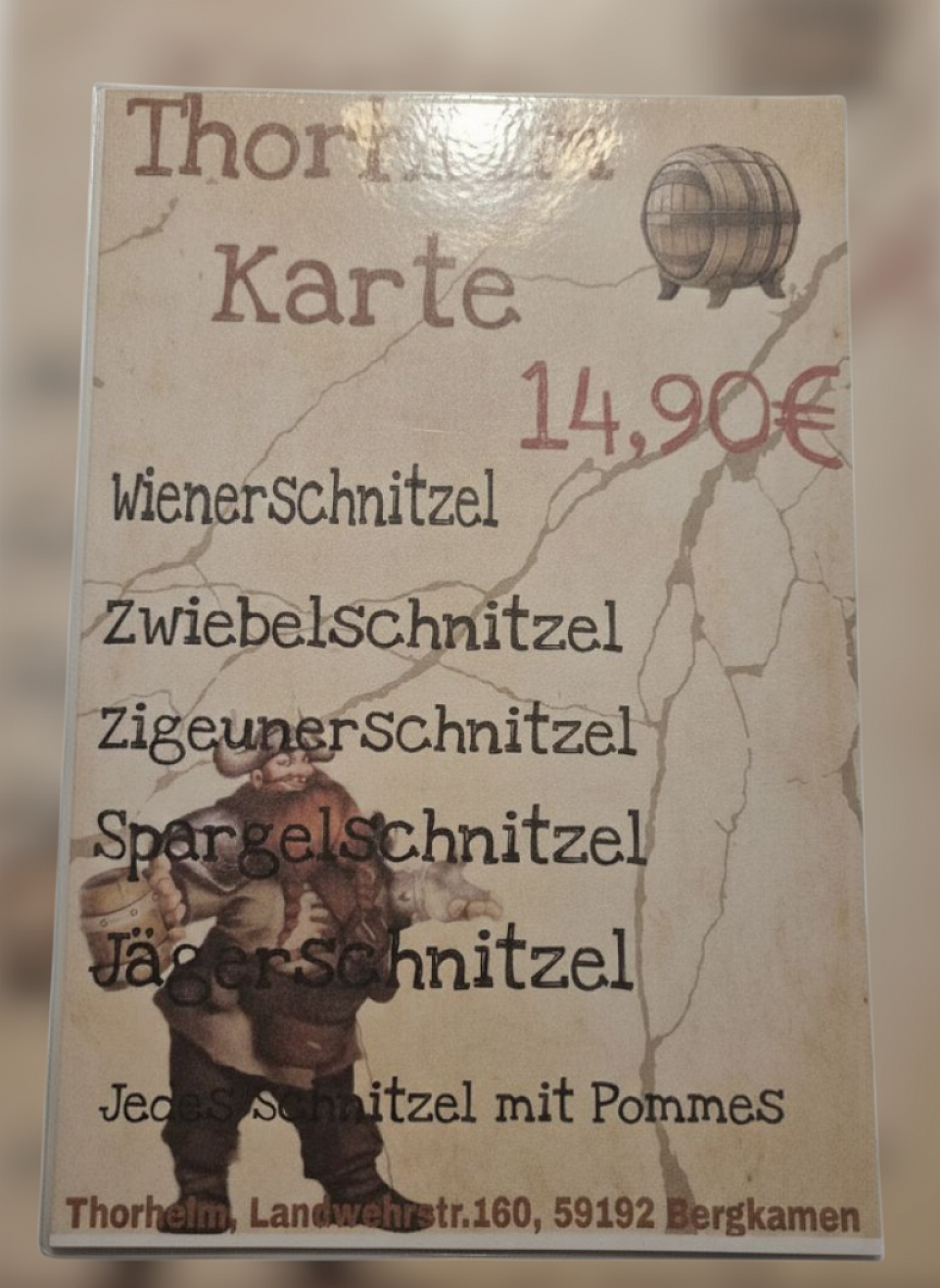 XXL Schnitzelkarte für Mittwochs