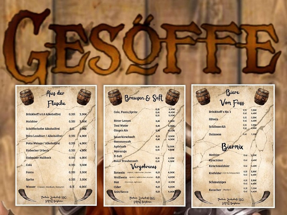 Getränkekarte