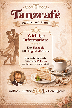 Tanzcafe August fällt aus